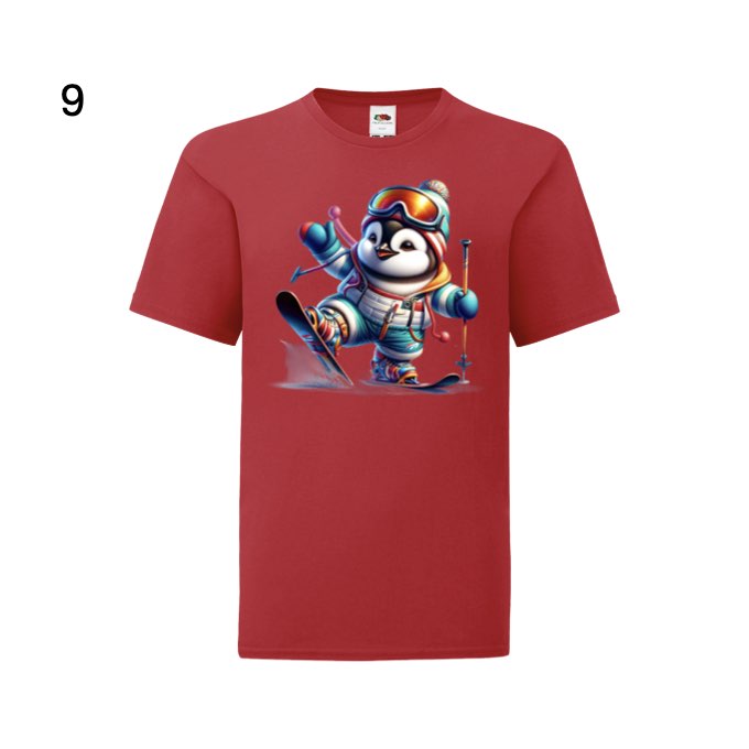 Kids - Christmas Skiing Penguins - Images x10