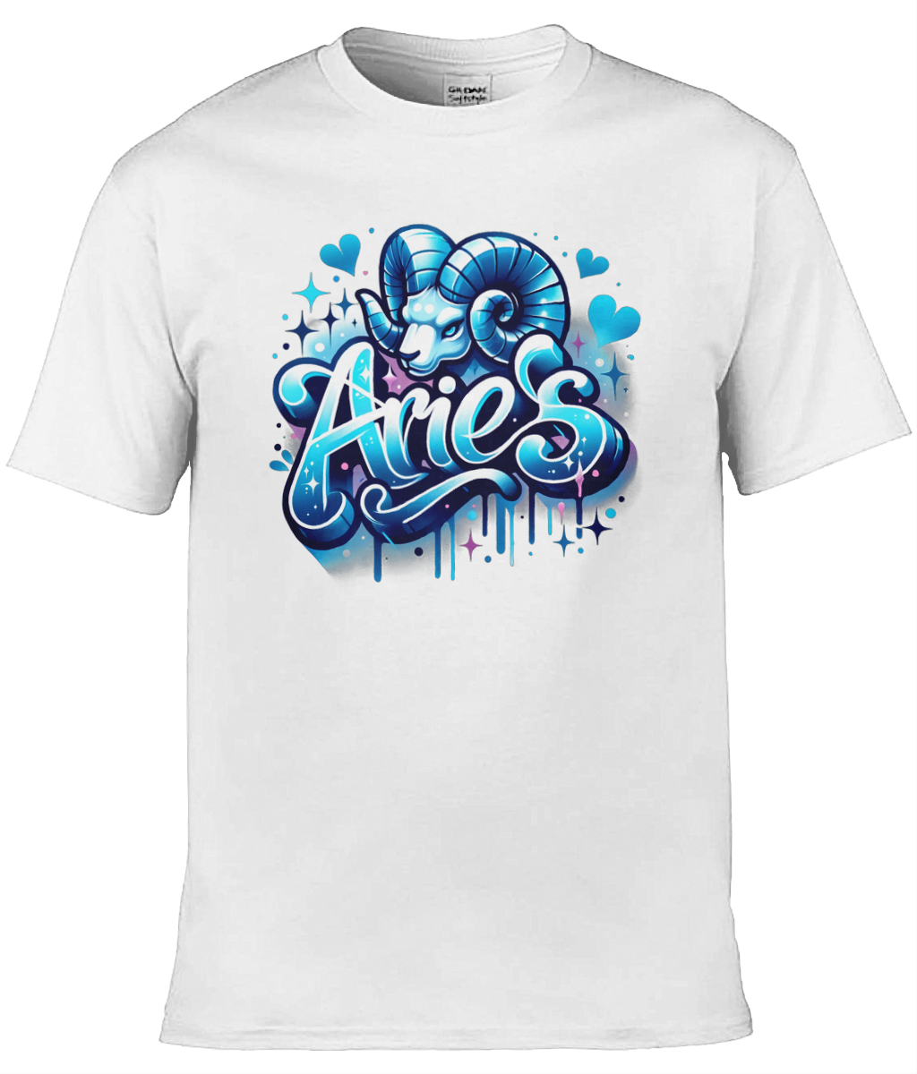 Mens T-Shirt (Gildan Softstyle 64000) - with Zodiac Sign - Aries