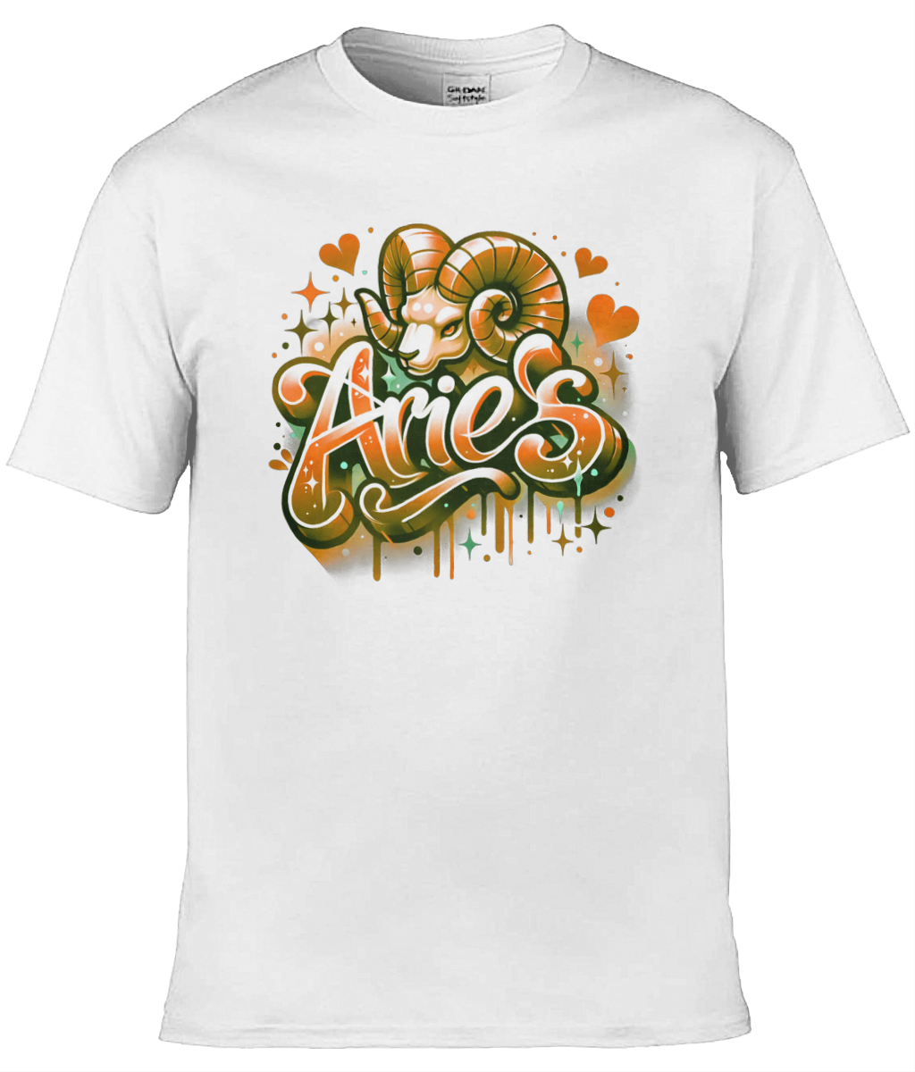 Mens T-Shirt (Gildan Softstyle 64000) - with Zodiac Sign - Aries