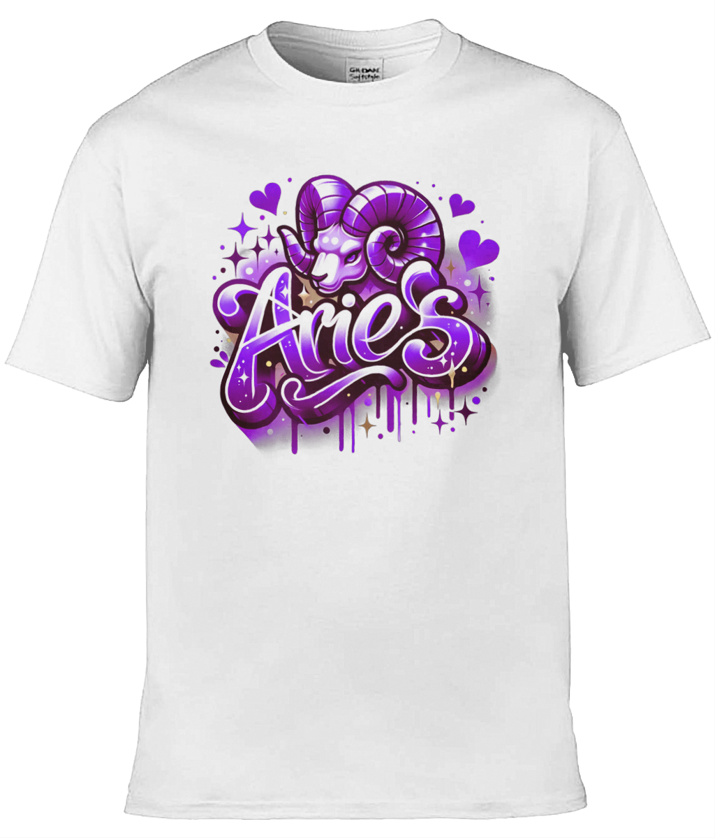 Mens T-Shirt (Gildan Softstyle 64000) - with Zodiac Sign - Aries