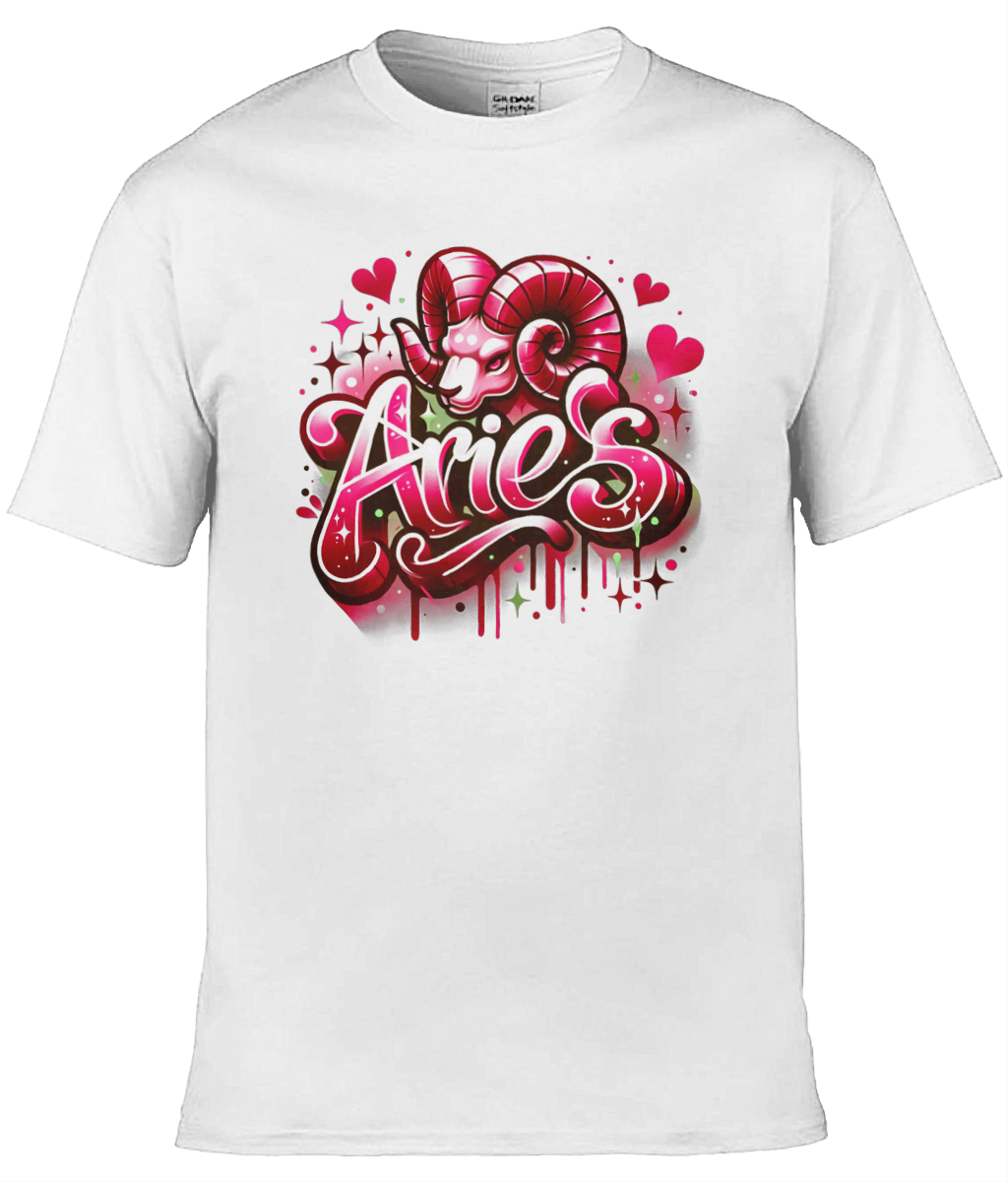 Mens T-Shirt (Gildan Softstyle 64000) - with Zodiac Sign - Aries