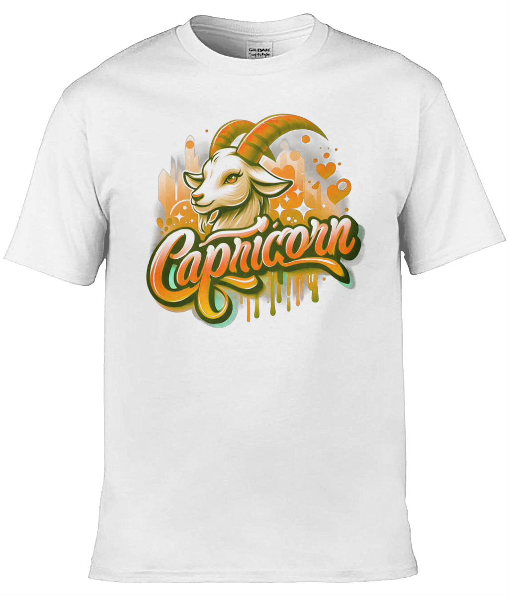 Mens T-Shirt (Gildan Softstyle 64000) - with Zodiac Sign - Capricorn 1