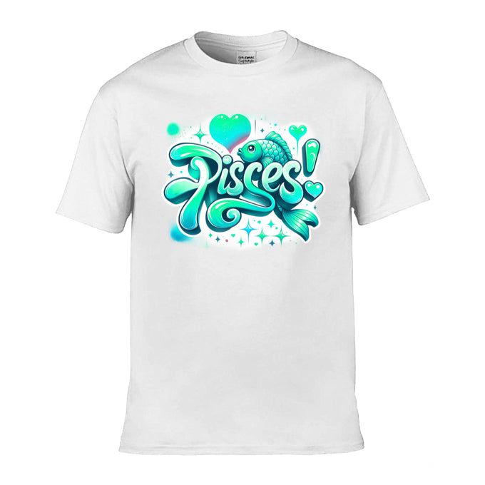 Mens T-Shirt (Gildan Softstyle 64000) - with Zodiac Sign - Pisces 1