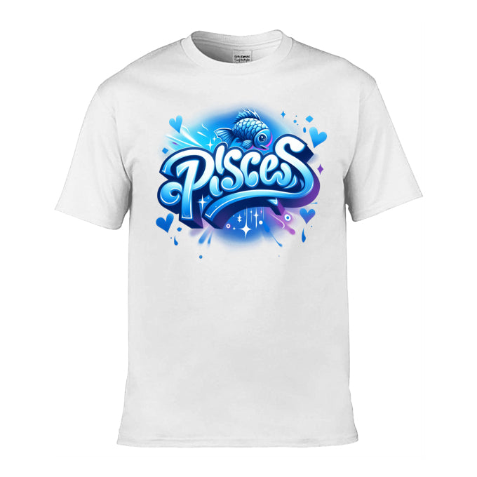 Mens T-Shirt (Gildan Softstyle 64000) - with Zodiac Sign - Pisces 2