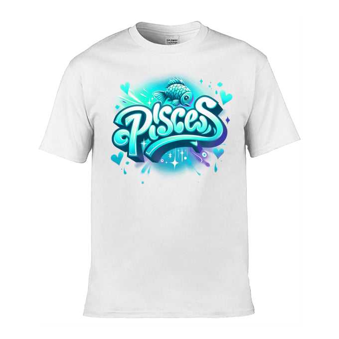 Mens T-Shirt (Gildan Softstyle 64000) - with Zodiac Sign - Pisces 2