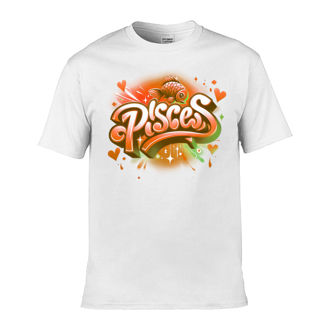 Mens T-Shirt (Gildan Softstyle 64000) - with Zodiac Sign - Pisces 2