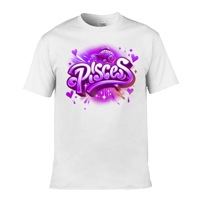 Mens T-Shirt (Gildan Softstyle 64000) - with Zodiac Sign - Pisces 2