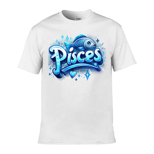 Mens T-Shirt (Gildan Softstyle 64000) - with Zodiac Sign - Pisces 3
