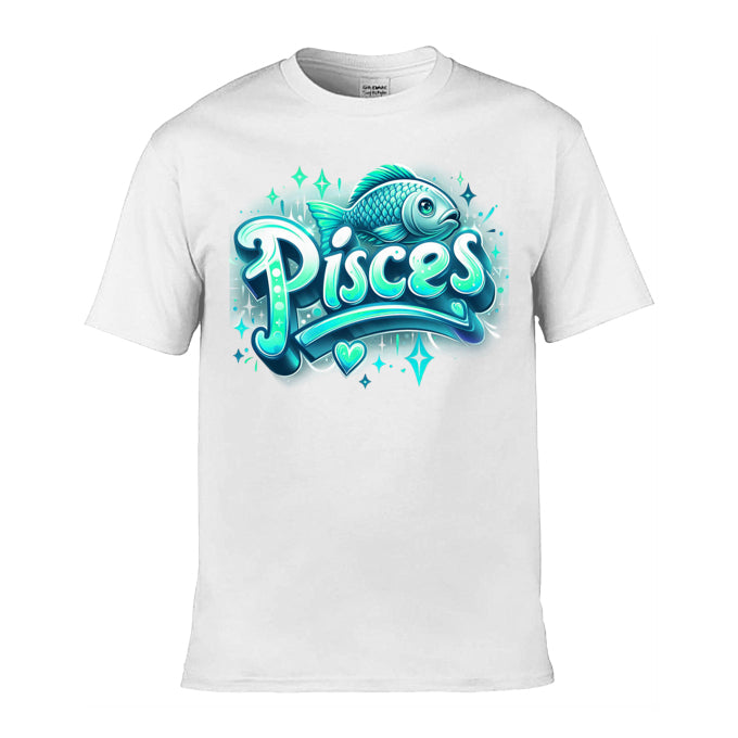 Mens T-Shirt (Gildan Softstyle 64000) - with Zodiac Sign - Pisces 3