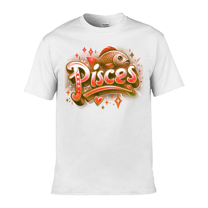 Mens T-Shirt (Gildan Softstyle 64000) - with Zodiac Sign - Pisces 3