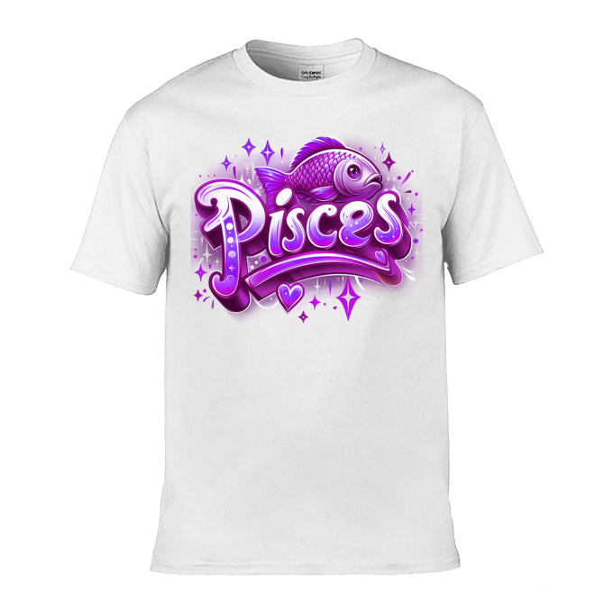 Mens T-Shirt (Gildan Softstyle 64000) - with Zodiac Sign - Pisces 3
