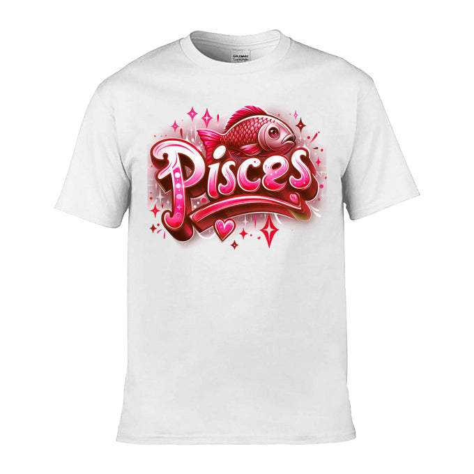 Mens T-Shirt (Gildan Softstyle 64000) - with Zodiac Sign - Pisces 3