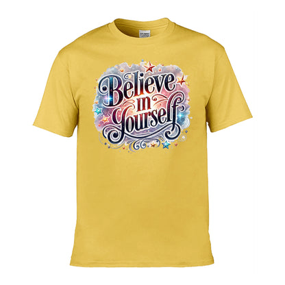 Mens T-Shirt (Gildan Softstyle 64000) - 9 Colours to choose from with 'Believe in yourself' message (5)