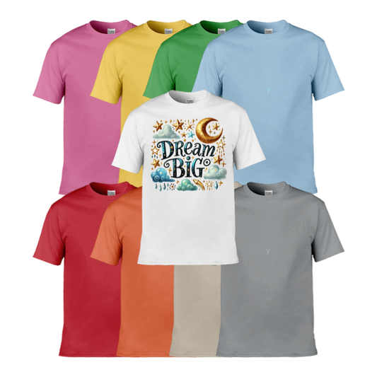 Mens T-Shirt (Gildan Softstyle 64000) - 9 Colours to choose from with 'Dream big' message